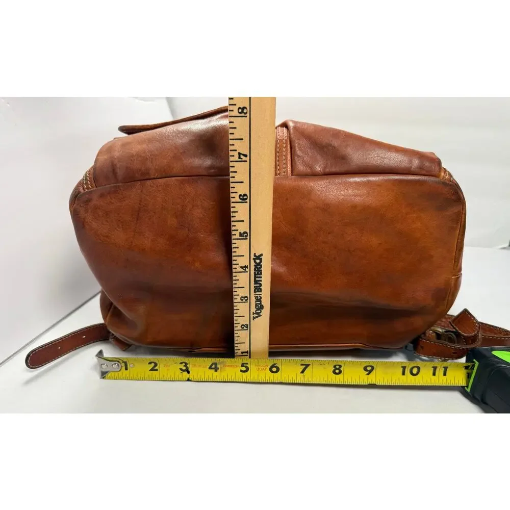 Vintage Pollini Bucket Bag Backpack Brown Leather Made in Italy